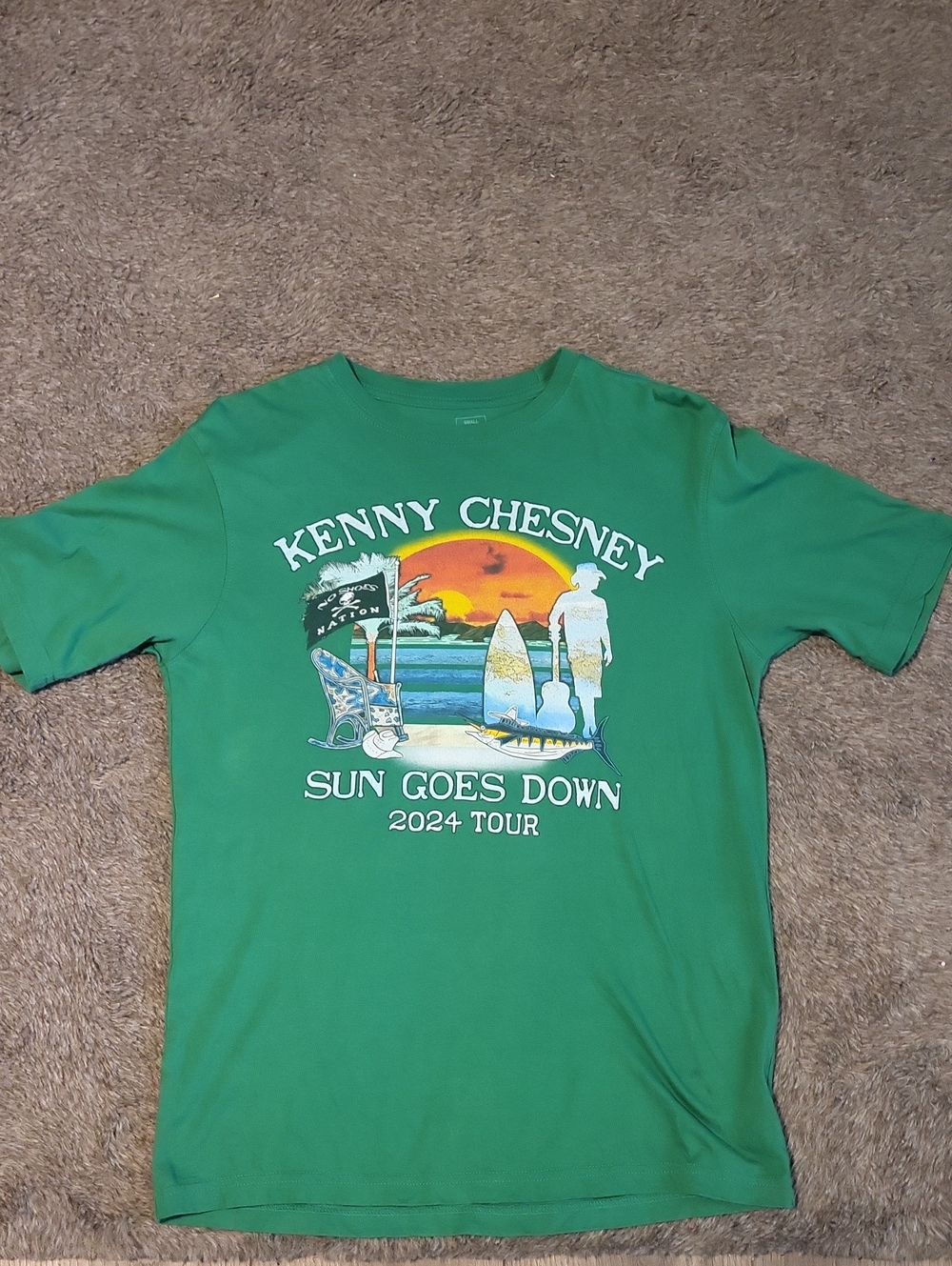 Kenny Chesney Green 'Sun Goes Down' 2024 Tour Short Sleeve Tee